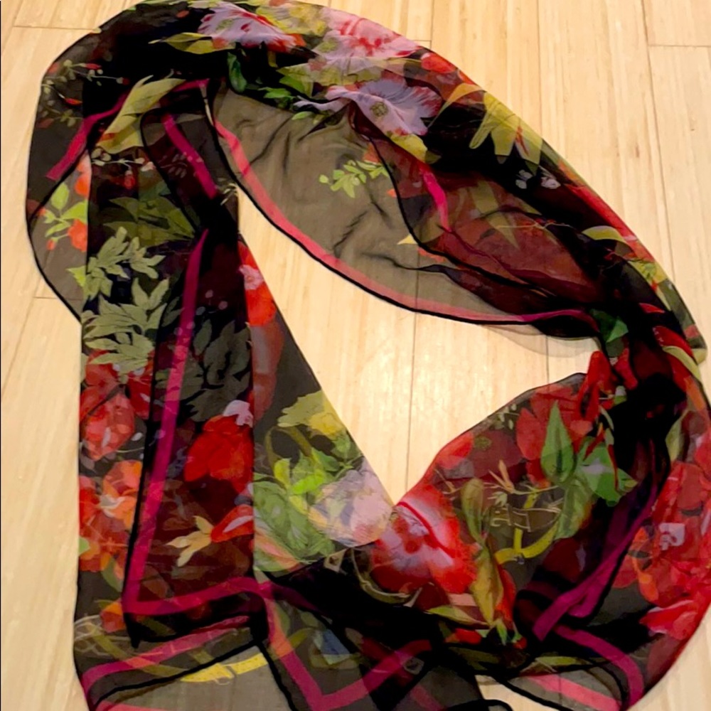 Silk floral scarf